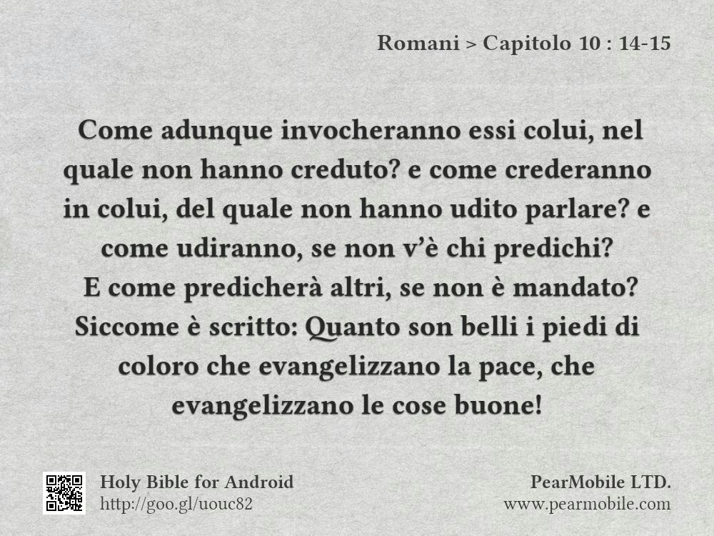 Romani, Capitolo 10:14-15